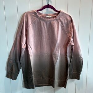 Easel Los Angeles pink and brown Gradient Long Sleeve Sweatshirt M